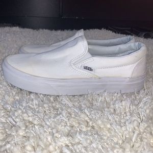 White Slip-On Vans